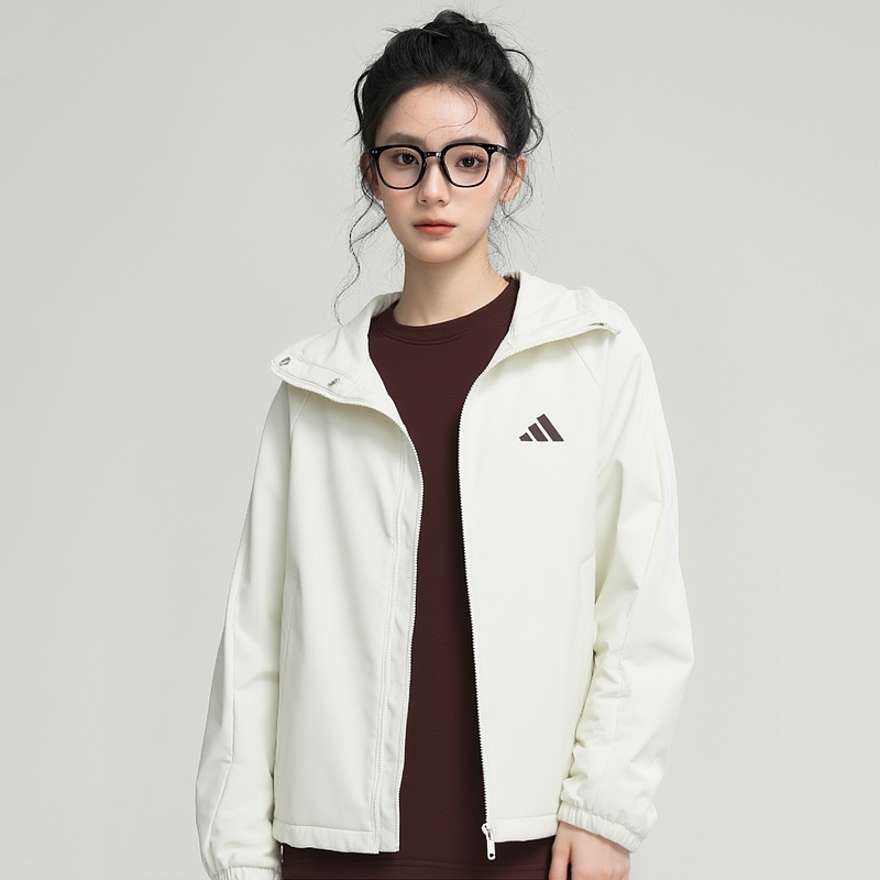 Adidas阿迪达斯官方女装2025冬季新款加绒外套连帽运动服休闲夹克