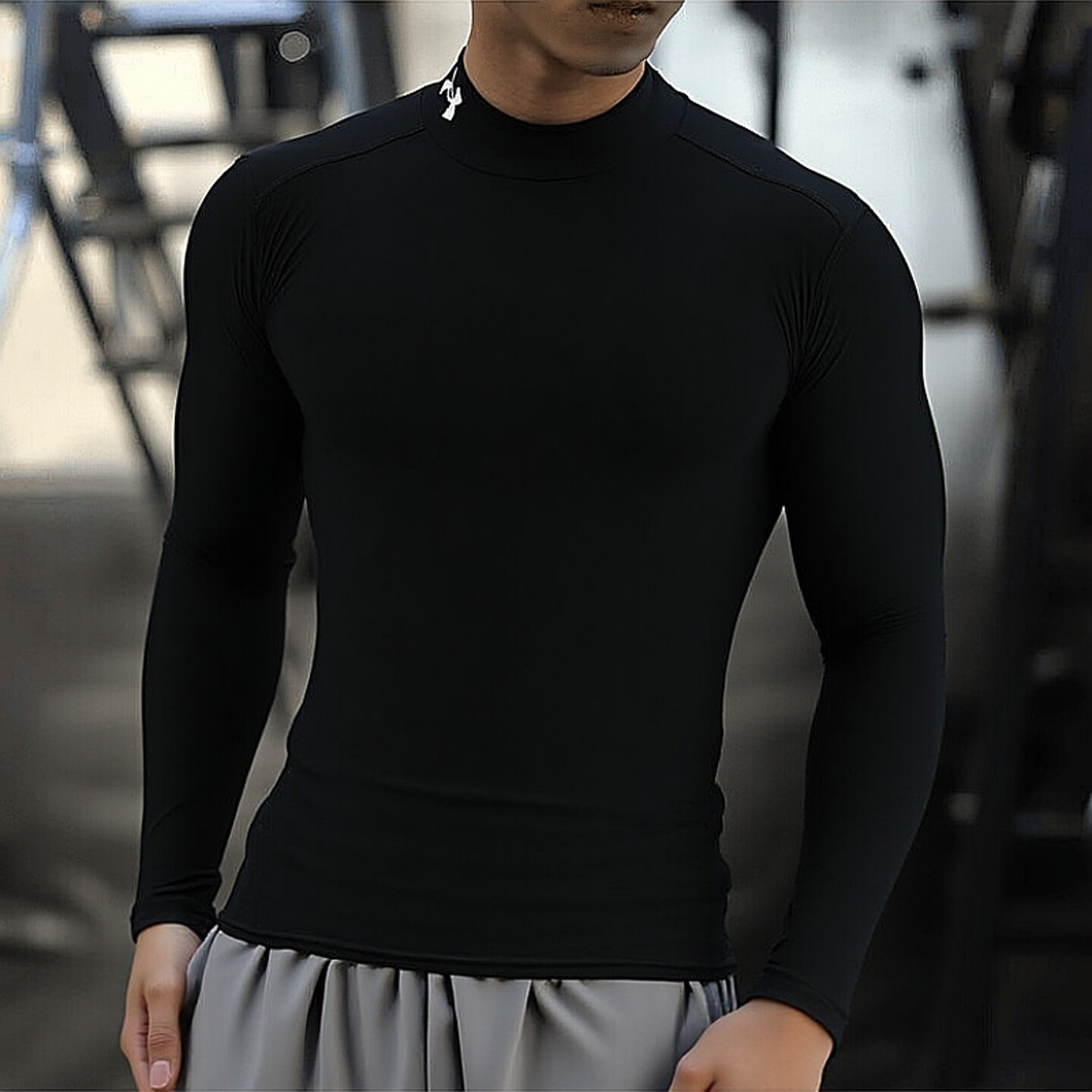 安德玛UA正品长袖男装 2025冬季新款紧身T恤健身跑步透气训练服