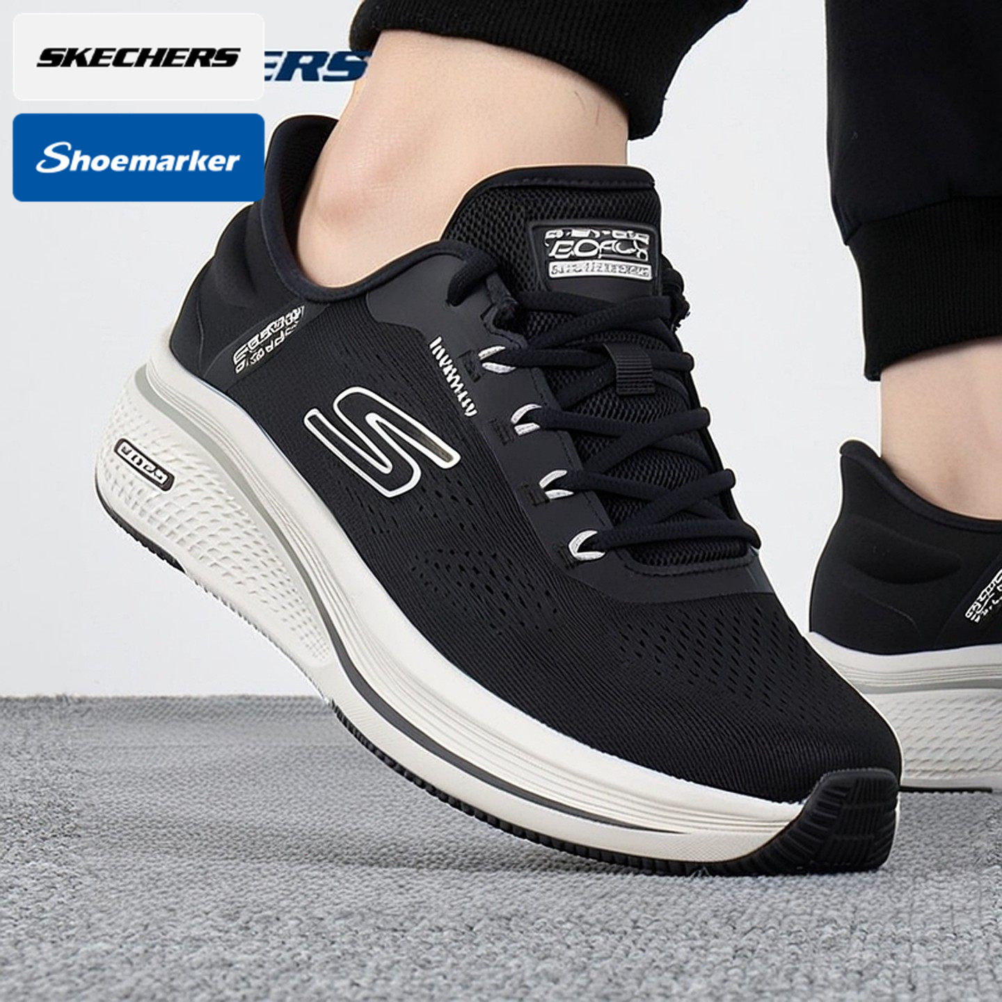 斯凯奇男鞋运动鞋春季透气网面鞋舒适休闲鞋缓震跑步鞋训练慢跑鞋