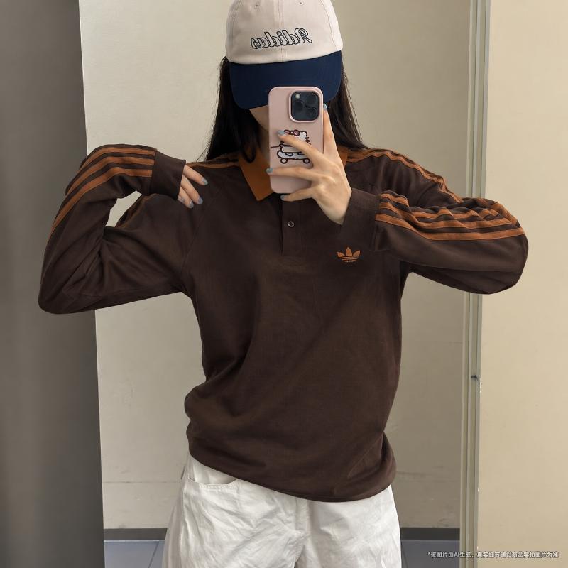 阿迪达斯官方正品三叶草长袖T恤女款2026秋季新款卫衣POLO衫男装