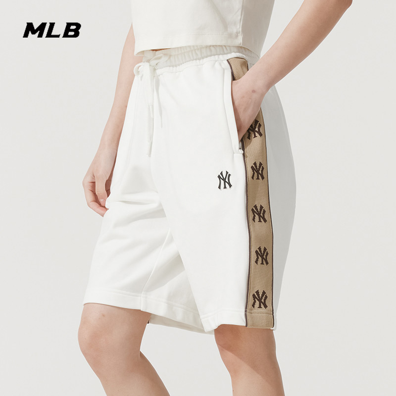 MLB官网运动裤2025夏季新款男女裤子透气短裤针织中裤3ASPM0353