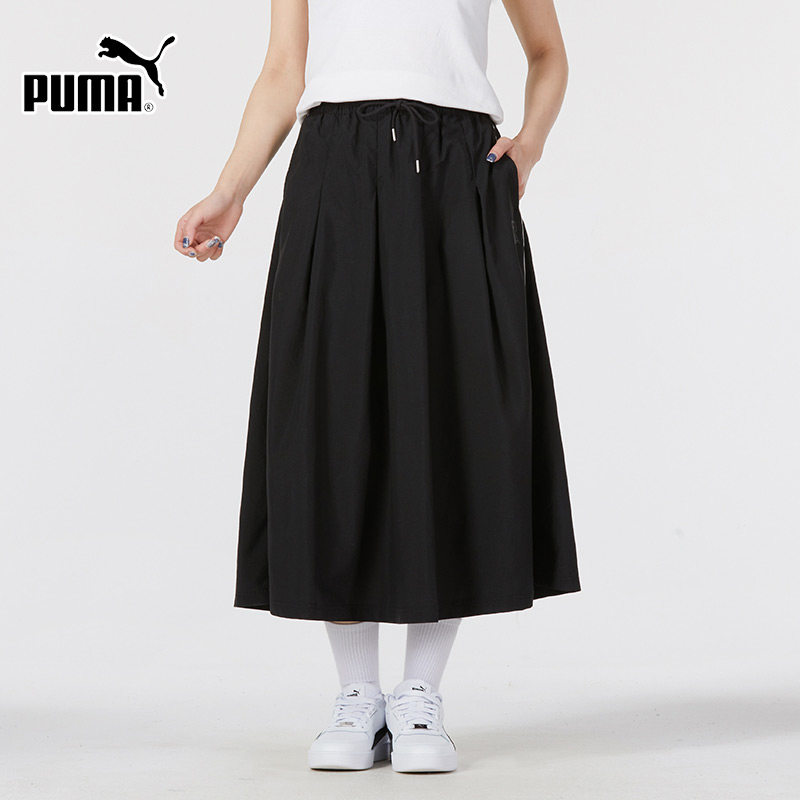 puma彪马黑色半身裙子女装2024夏季新款运动裙宽松休闲裙子626039