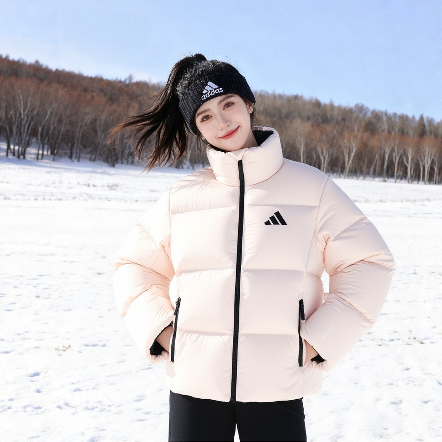 阿迪达斯官方正品羽绒服女装2025冬季新款运动休闲保暖面包服外套