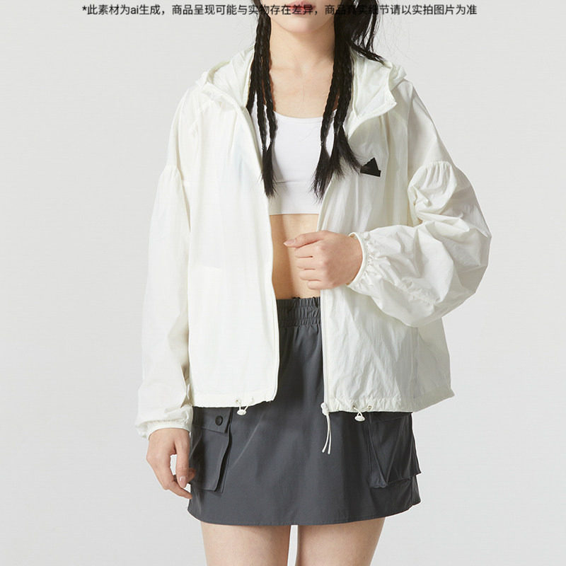 阿迪达斯adidas官方正品梭织连帽夹克女款上衣春秋季休闲运动外套