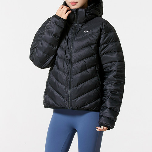 Nike耐克女子羽绒服冬季新款轻盈保暖连帽运动排骨外套HV5106-010