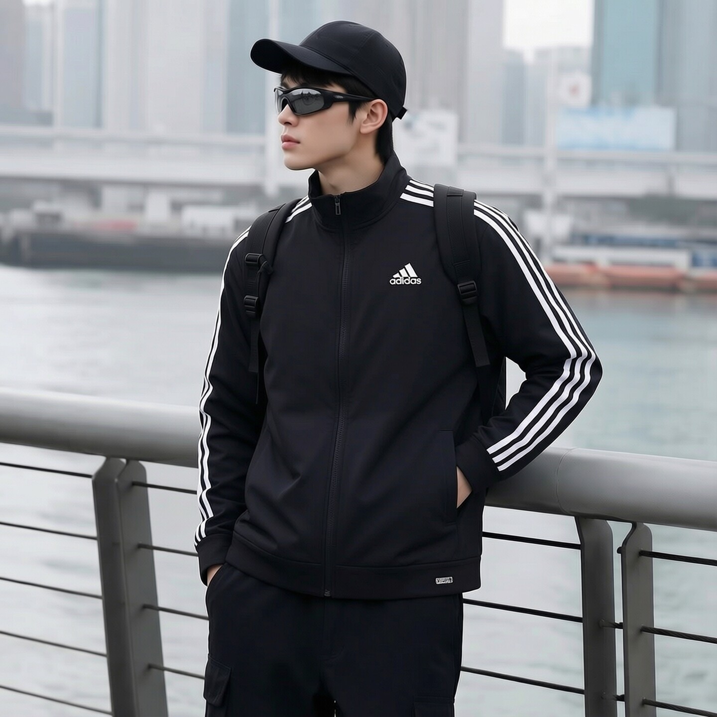 阿迪达斯外套男装2026秋季新款棒球服三条纹运动服立领夹克