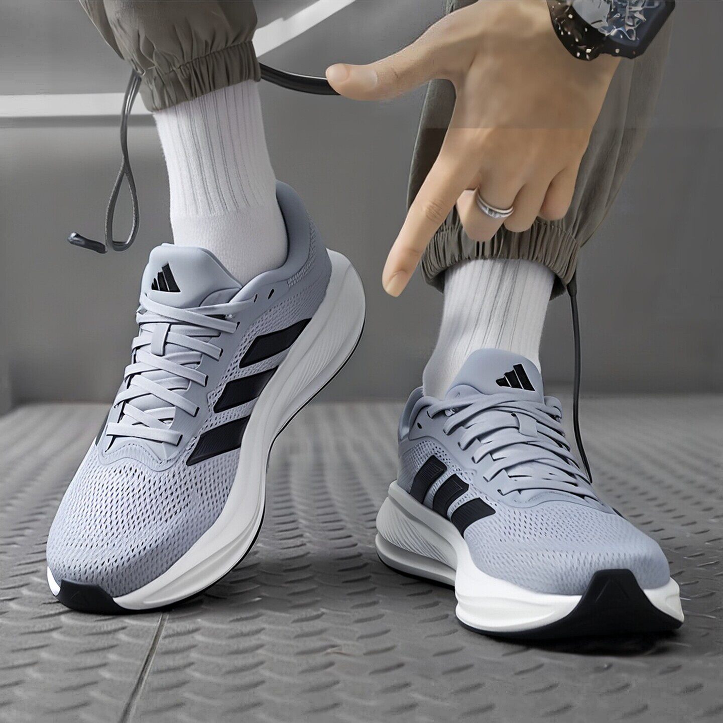 Adidas阿迪达斯男鞋跑步鞋2026夏季新款透气运动鞋缓震休闲慢跑鞋