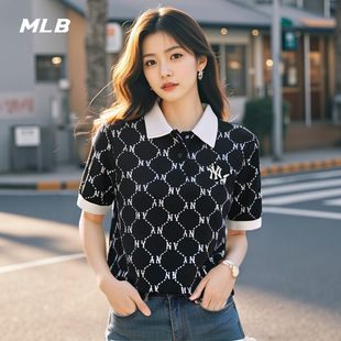 POLO衫 新款 MLB官方NY满标老花短袖 2025夏季 男女装 透气运动服半袖