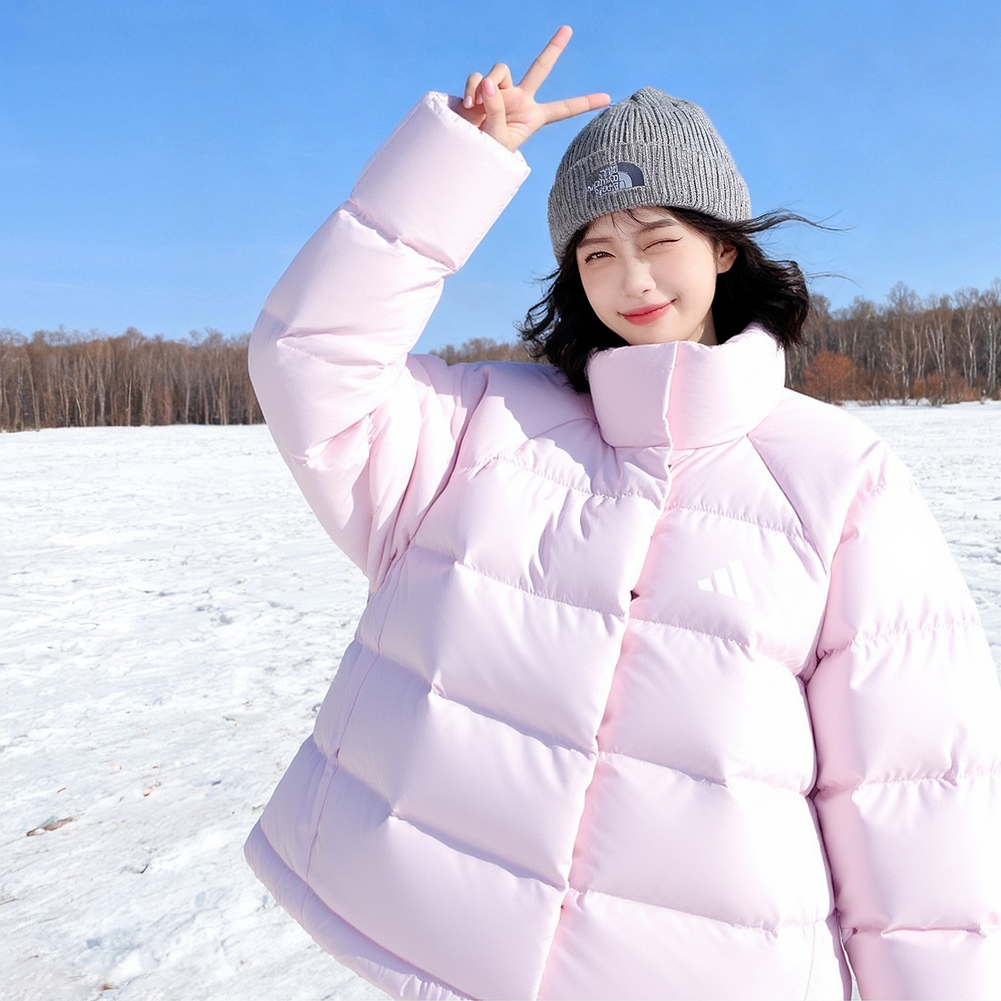 阿迪达斯官方正品羽绒服女2025冬季新款运动休闲面包服潮流排骨服