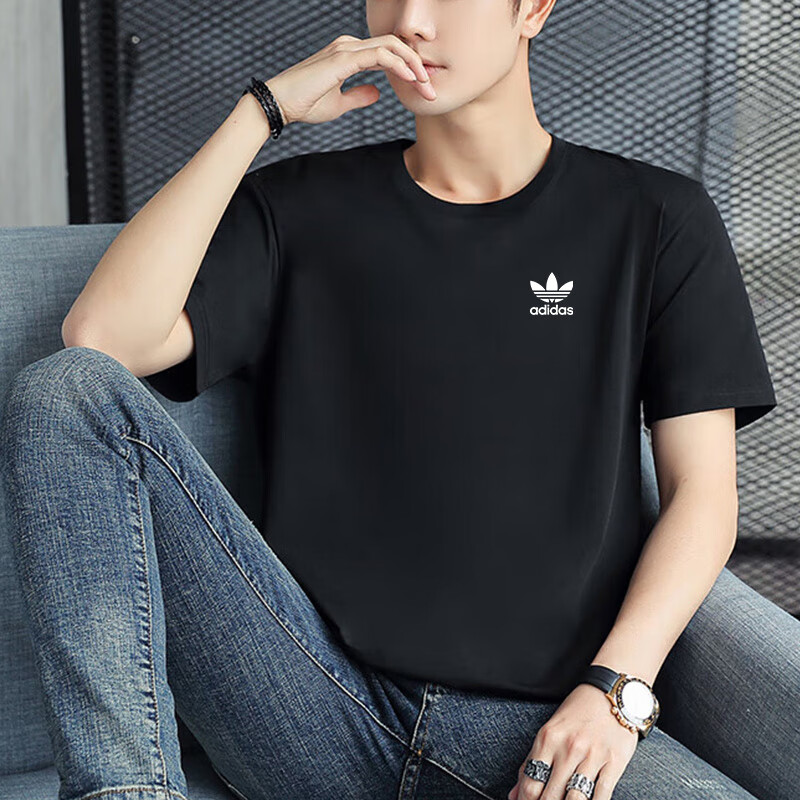 男阿迪达斯三叶草短袖