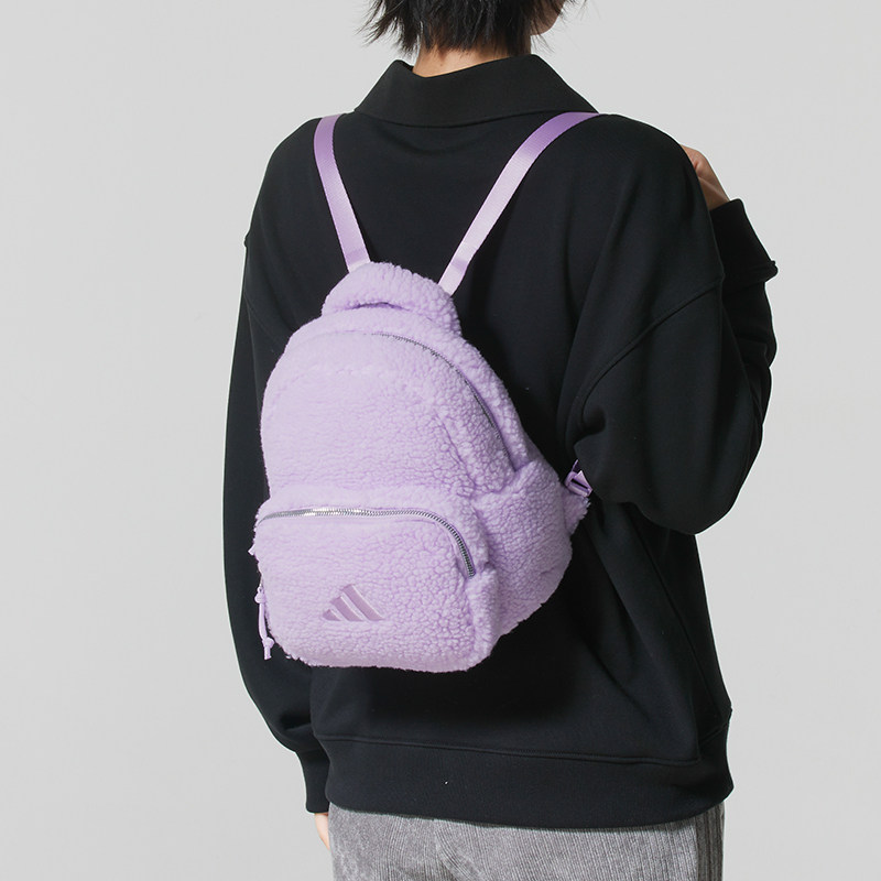 Adidas阿迪达斯正品双肩包女25夏季新款时尚舒适摇粒绒休闲迷