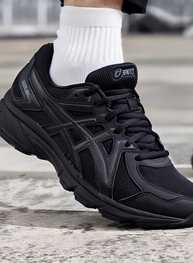 亚瑟士跑步鞋男冬季新款黑武士宽楦运动鞋JOG 100T轻便减震休闲鞋