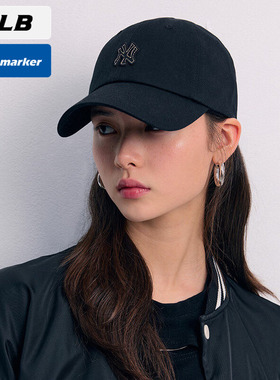 MLB官方NY黑色鸭舌帽男女帽2025新款运动帽子遮阳棒球帽3ACPB074N