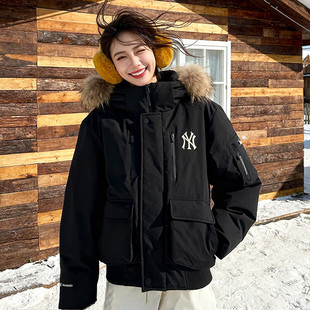 大毛领运动外套夹克3ADJB4156 新款 MLB情侣羽绒服男女装 2025冬季