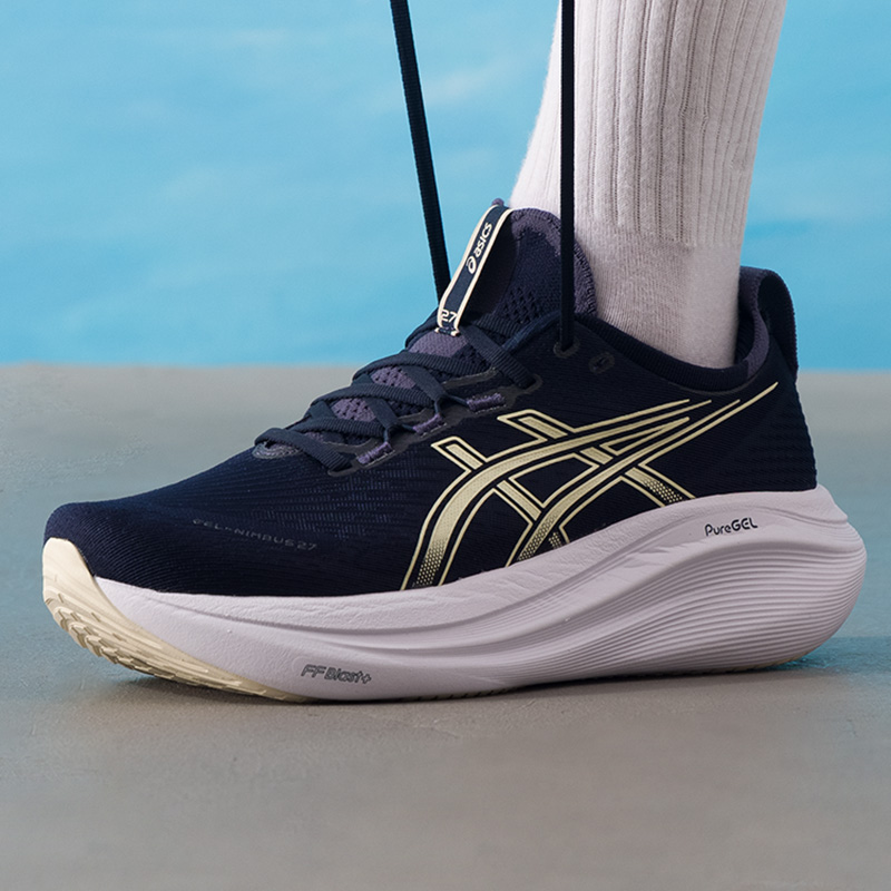 亚瑟士ASICS男鞋2025冬季新款GEL-NIMBUS 27稳定跑步鞋透气运动鞋