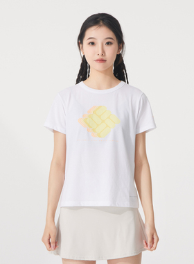 哥伦比亚官方女装2025冬季新款运动服透气白色短袖休闲T恤AR0907