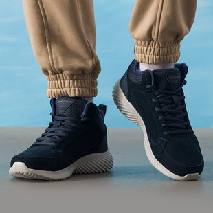 斯凯奇男鞋加绒保暖运动鞋冬季新款休闲鞋加厚保暖棉鞋男士二棉鞋