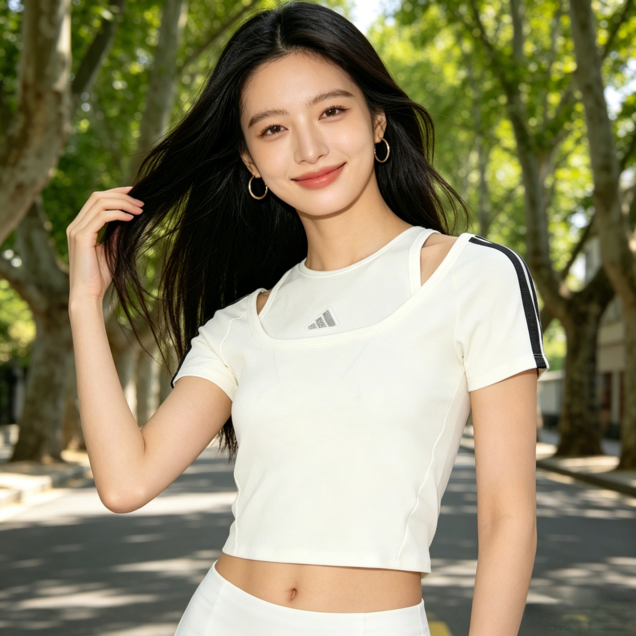 阿迪达斯短款舞蹈T恤女装2026新款休闲运动服透气短袖上衣