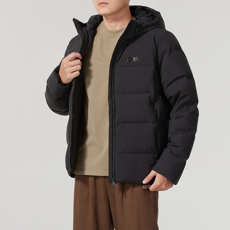 狼爪连帽羽绒服男装2025秋季新款加绒保暖棉羽夹克运动服防风外套