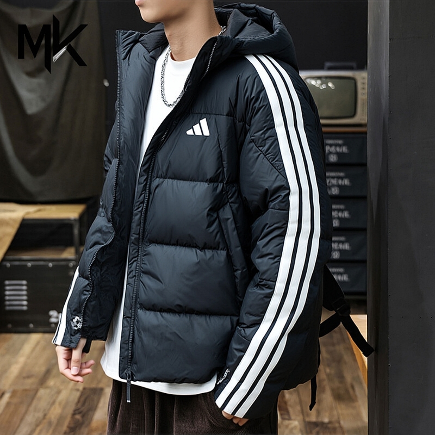 阿迪达斯男士羽绒服2025秋冬保暖羽绒加厚外套户外防风休闲运动服