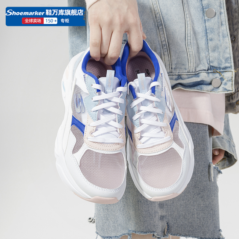 斯凯奇熊猫鞋蝉翼跑步鞋女鞋春季薄款透气网面鞋老爹鞋透气运动鞋