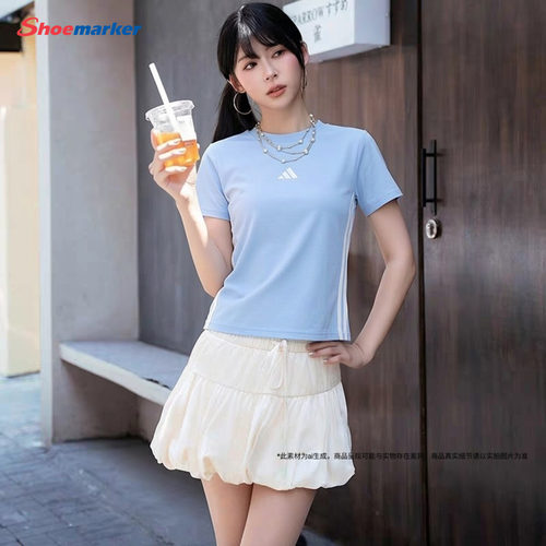 阿迪达斯女夏季透气运动T恤