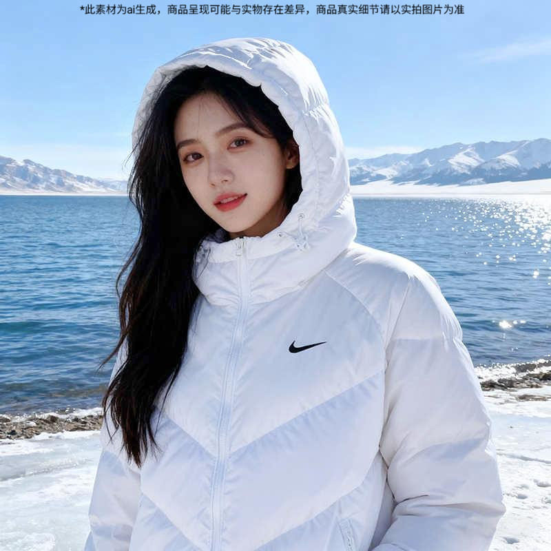 耐克NIKE官方正品羽绒服女装2025夏季新款白色保暖加厚短款外套