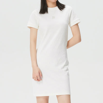 MLB裙子连衣裙女2026夏季新款透气休闲短袖长款运动T恤3FOPM0363