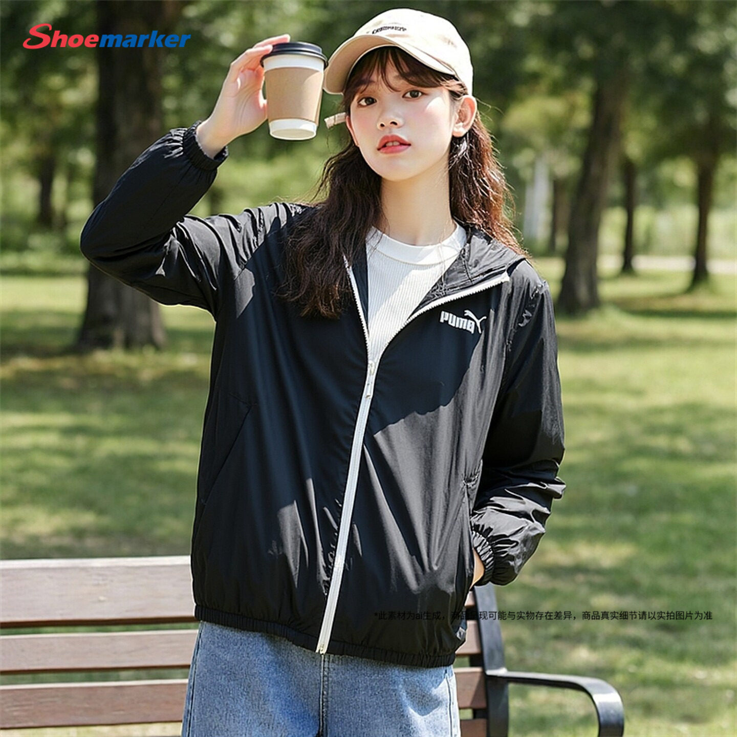 PUMA彪马外套女装2026夏季新款连帽宽松薄款运动夹克672909图片