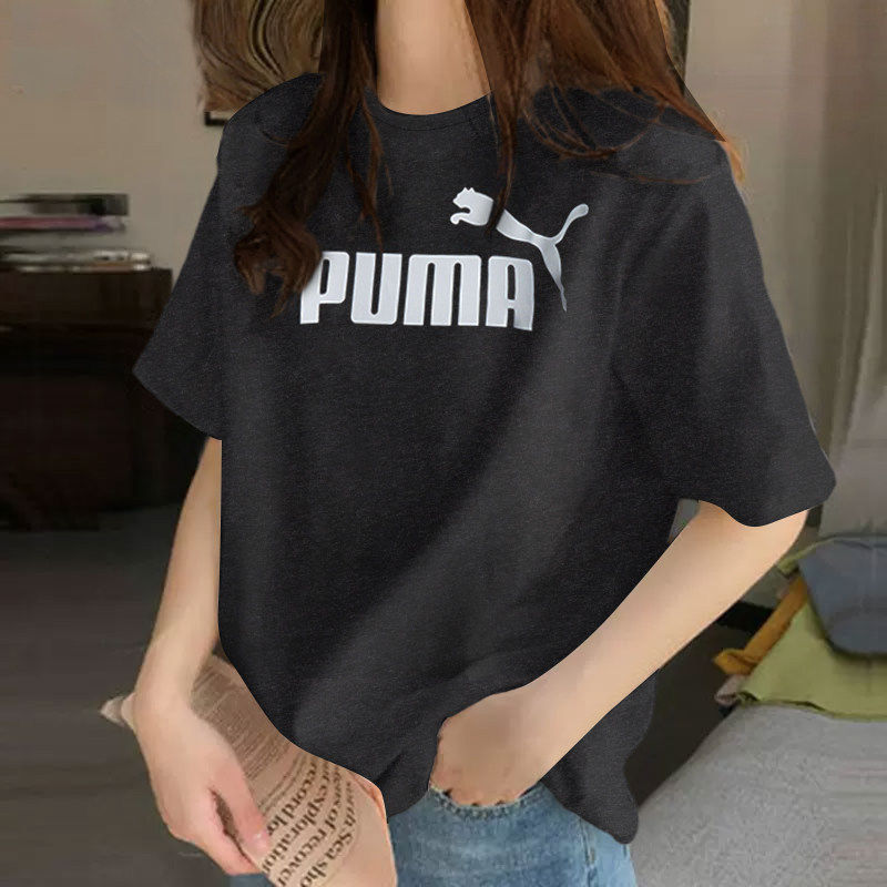 PUMA彪马T恤女款圆领上衣运动服休闲半截袖透气宽松短袖673655