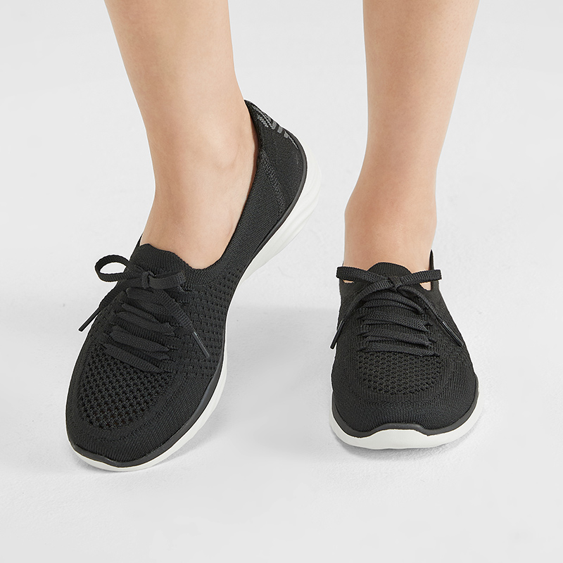 斯凯奇女鞋2025新款一脚蹬穿脱老人鞋网面休闲鞋轻便软底妈妈鞋