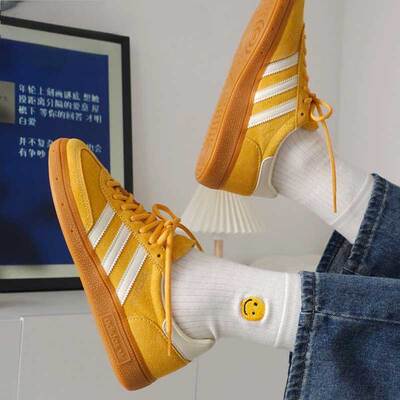 阿迪达斯三叶草黄色休闲鞋男鞋女鞋秋季新款经典板鞋德训鞋运动鞋