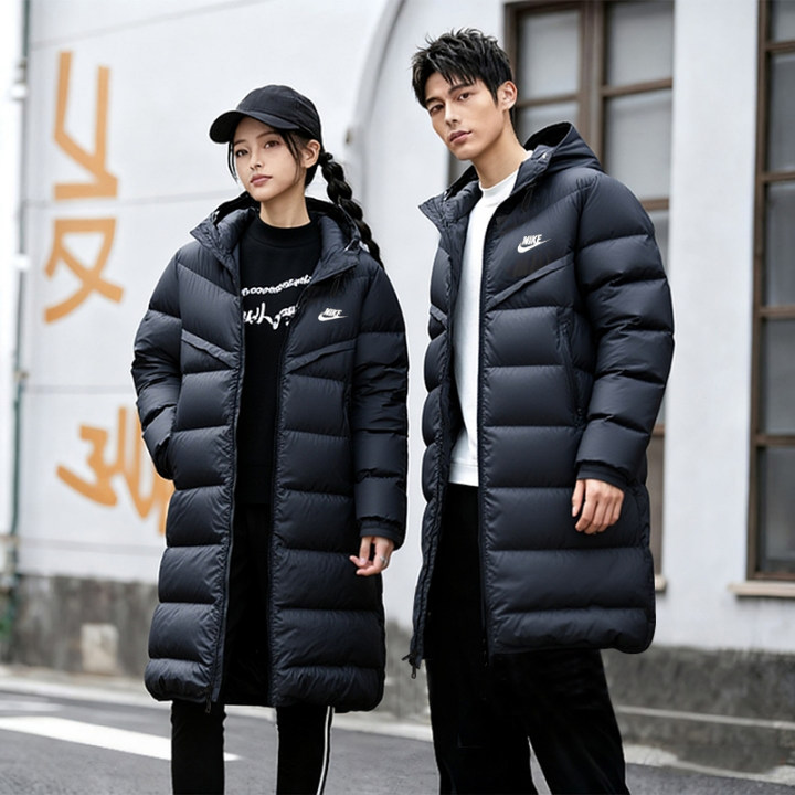 耐克中长款运动保暖羽绒服