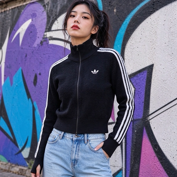 阿迪达斯官方正品三叶草外套女装2026秋新款针织开衫女款上衣夹克
