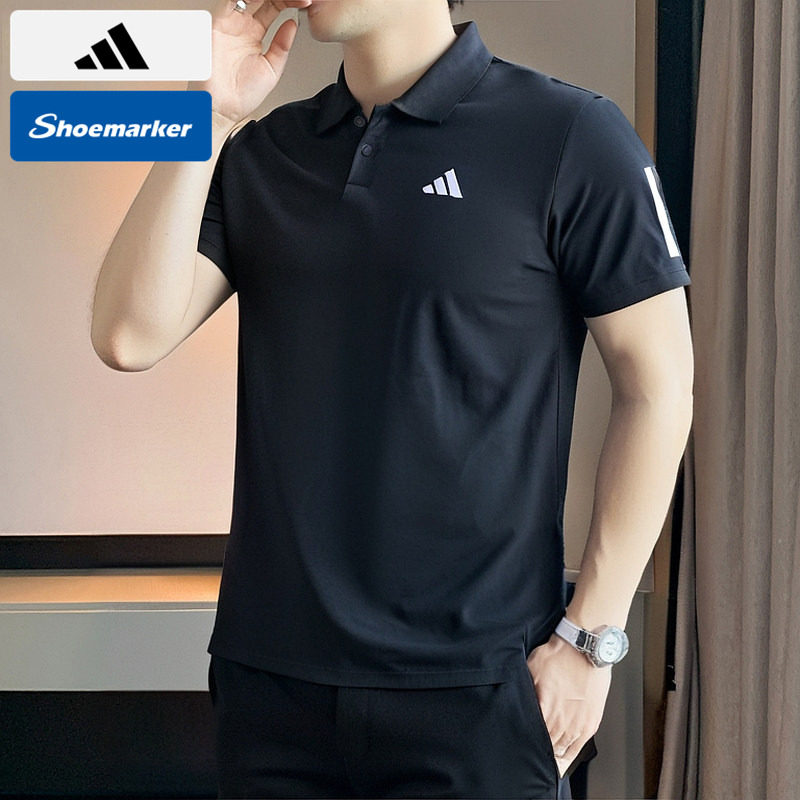 阿迪达斯商务POLO衫男装2026夏季半袖运动服快干透气短袖T恤