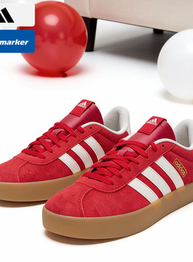 adidas阿迪达斯VL COURT 3.0红色德训鞋2025冬男女鞋休闲鞋KI5079