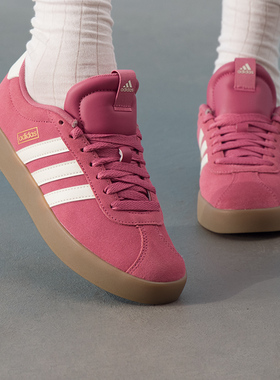 阿迪达斯德训鞋男鞋女鞋冬季新款VL COURT 3.0黄色低帮板鞋T头鞋