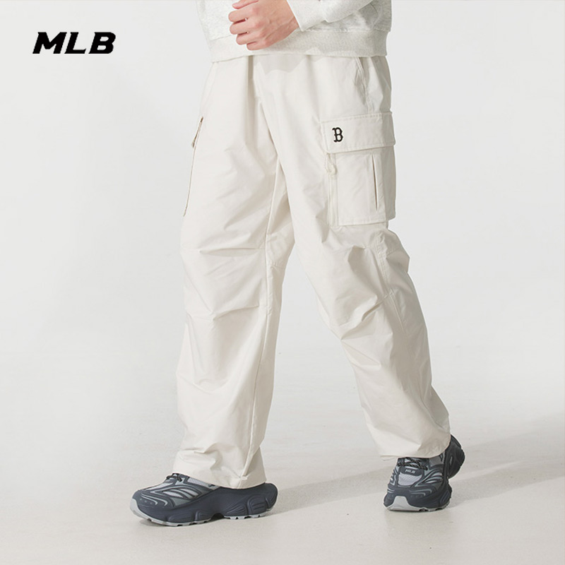 MLB官方梭织长裤男女裤子2025秋季新款运动裤工装直筒裤3AWPB0454