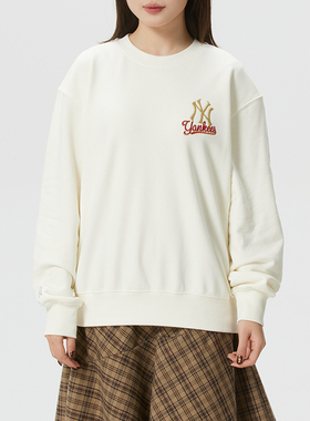 MLB圆领卫衣男女装2026春季新款运动服NY套头衫休闲长袖3AMTQ0261