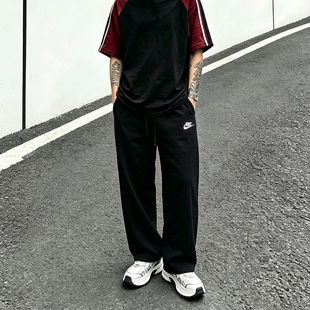 Nike耐克男款运动裤夏季新款阔腿休闲宽松针织裤帅气时尚透气裤子