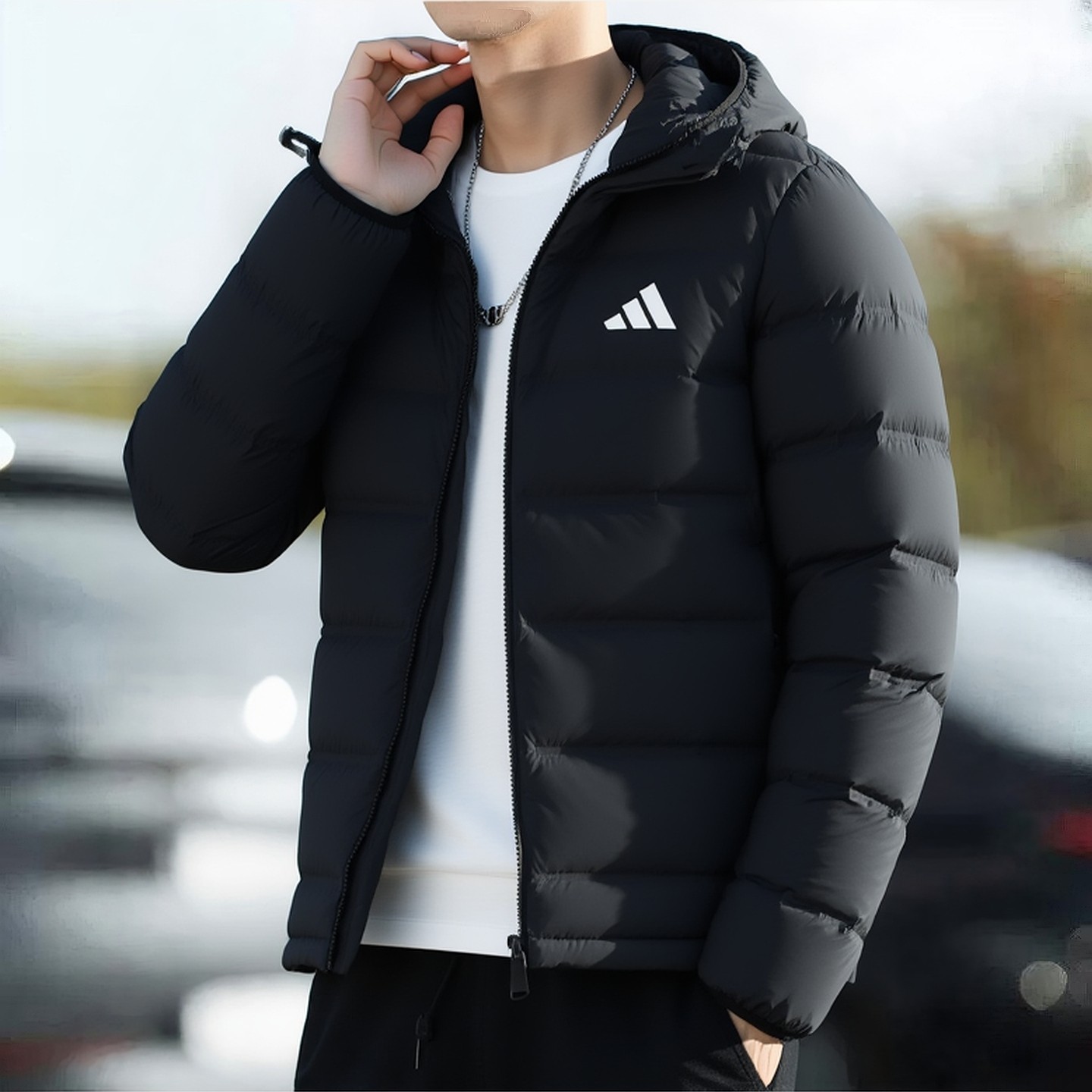 adidas阿迪达斯羽绒服男上衣新款连帽日常舒适休闲保暖外套KH3993