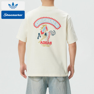 阿迪达斯三叶草马年新年款本命年T恤2026春季新款休闲上衣KT0713