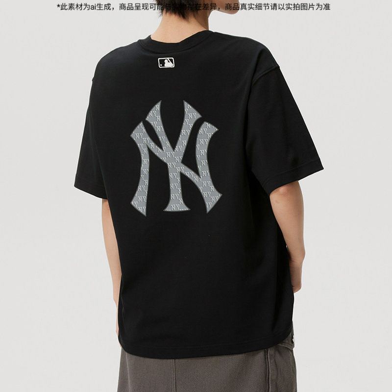MLB男装女装夏季运动服经典复古老花纽约洋基纯棉短袖T恤新款篮球图片