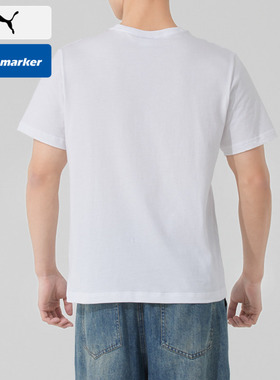 PUMA彪马白色短袖T恤男装春季新款运动休闲服全圆领上衣691340