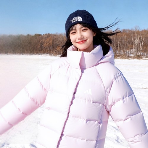 阿迪达斯羽绒服女装2025冬季新款运动休闲面包服潮流排骨服KH3976