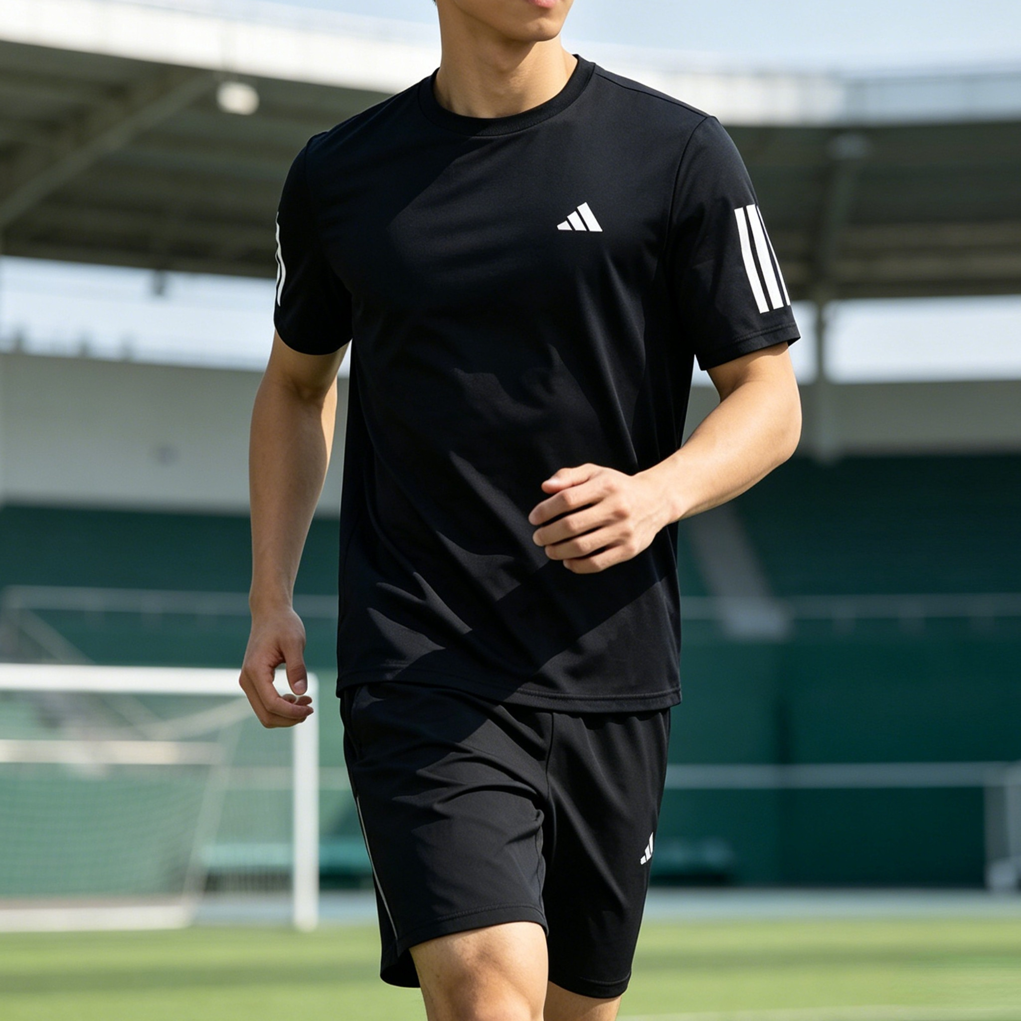adidas阿迪达斯速干运动短袖健身服2026夏男三条纹训练T恤 KU8726