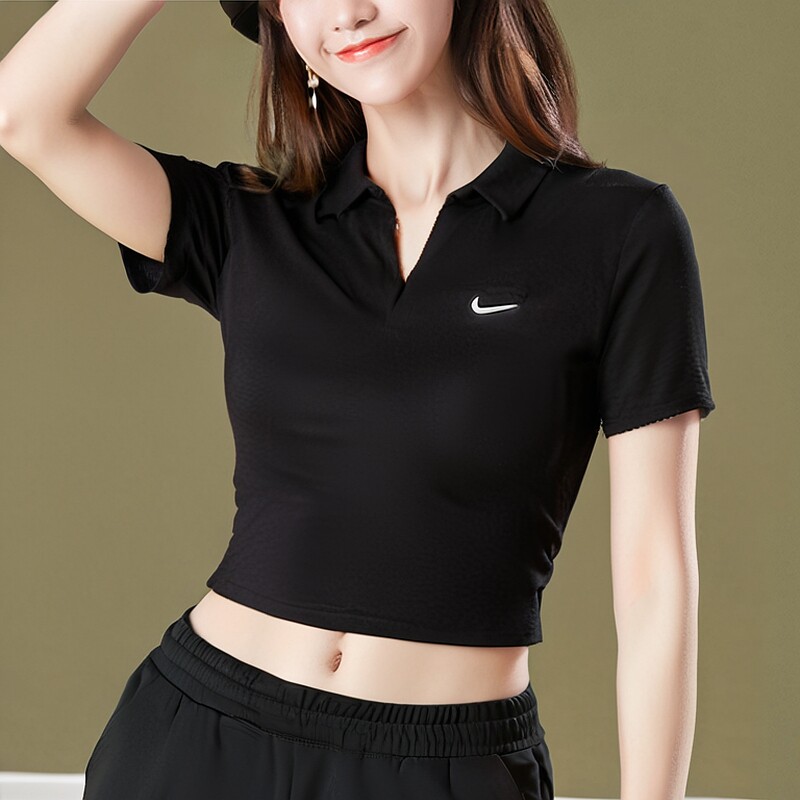 Nike耐克polo衫短袖T恤2026年新款夏季黑色休闲风女式修
