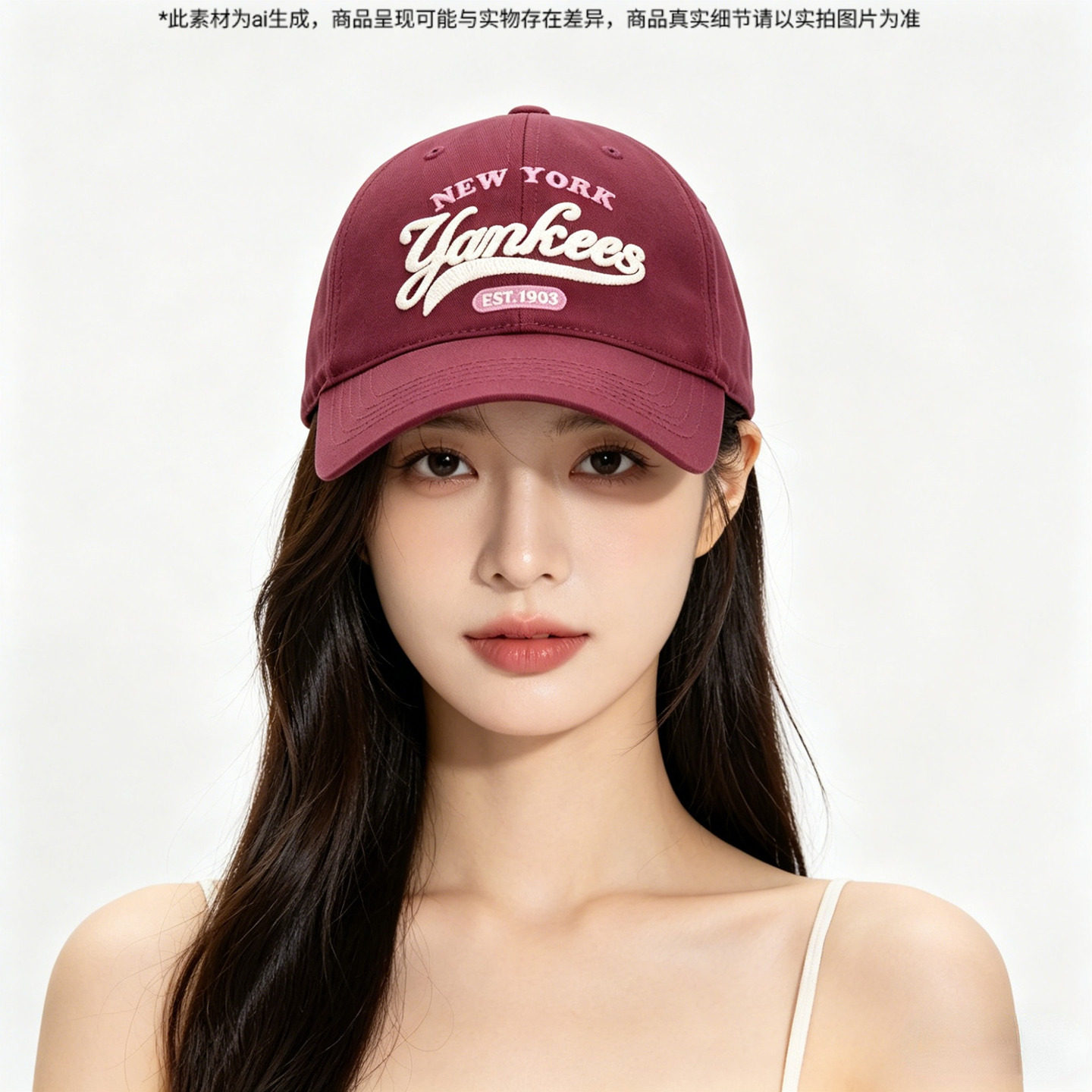 MLB官方 男女帽子2026春季新款运动帽酒红色鸭舌帽情侣遮阳棒球帽图片