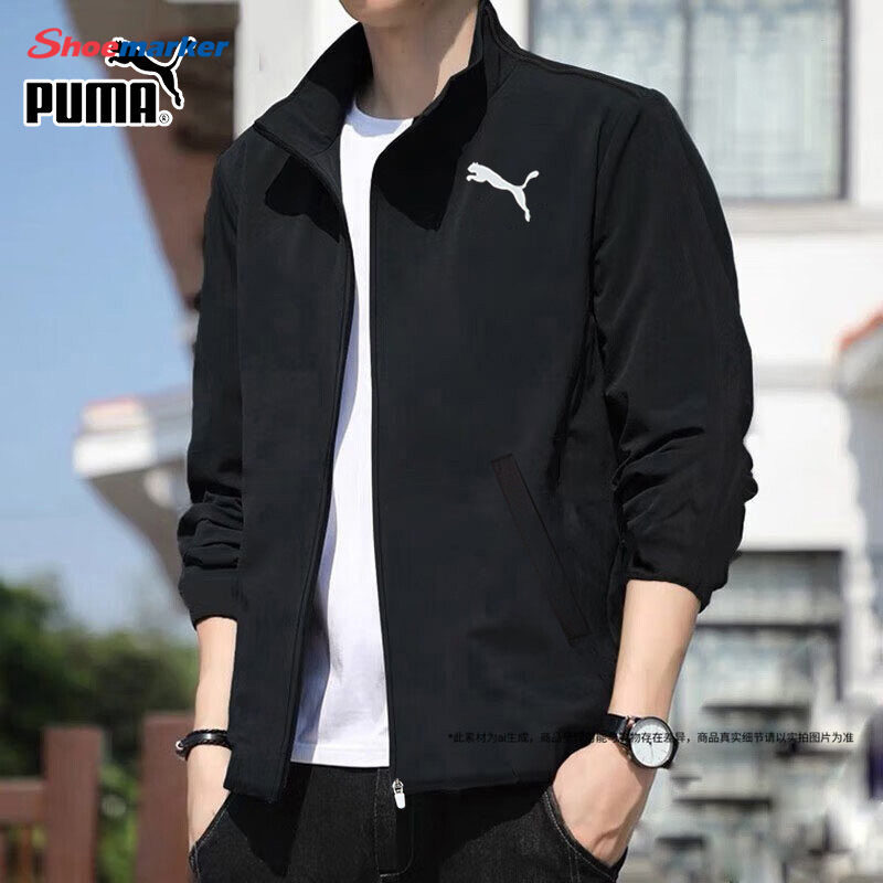 PUMA彪马正品外套男装春秋款黑色运动梭织薄款立领夹克680657-01图片