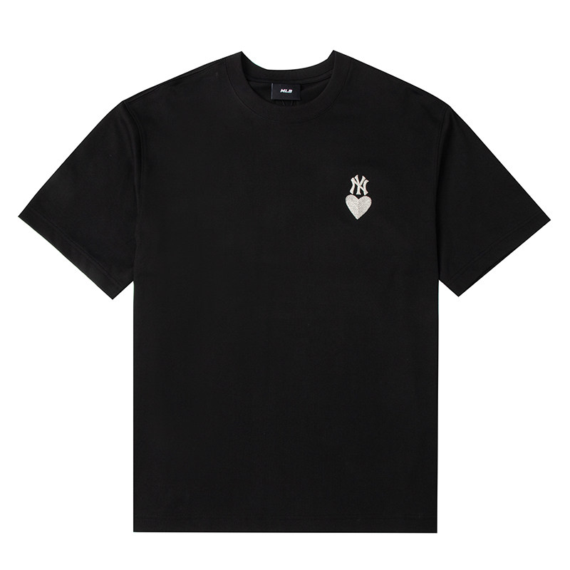MLB官方爱心T恤男女装2024春季新款短袖透气运动服半袖3ATSH0143